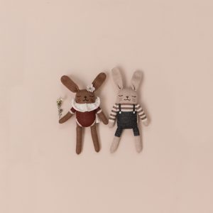 MAIN SAUVAGE | Doudou Lapin Salopette Noire