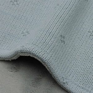 JOLLEIN | Sea Green/Velvet - Couverture Berceau Cosy Knit