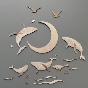 ZAKUW | Baleine - Set de Décoration en Bois