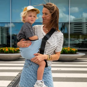 WILDRIDE | Light Denim Stripes - Porte-Bébé